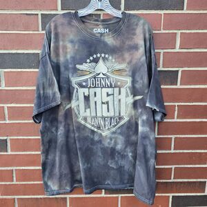 Johnny Cash Man In Black Tie Dye T Shirt Mens Official Size 3X